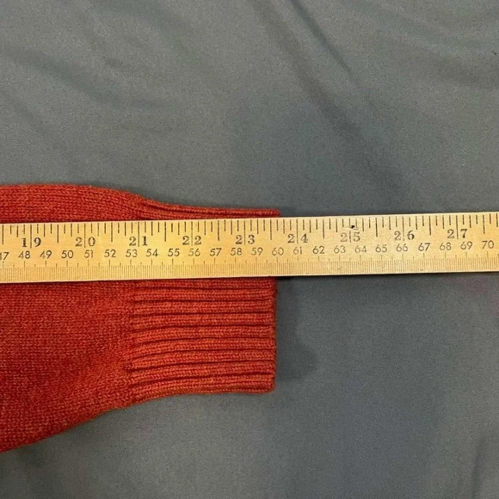 Polo Ralph Lauren Mens XL Orange Cotton Mock Neck Button Sweater Heather Knit - Picture 7 of 7